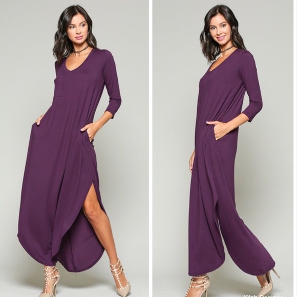 ✨JUST IN✨PREMIUM SOFT SIDE POCKETS MAXI DRESS - Picture 2 of 3